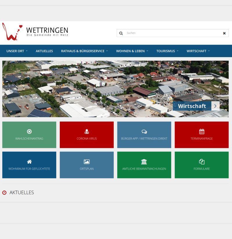 So sah die alte Webseite aus